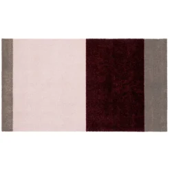 Clearance Tica Copenhagen - Smudsmåtte - Stripes Horizon - Bordeaux/Rose/Sand - 40x60 cm