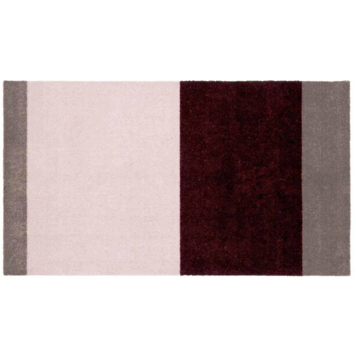 Clearance Tica Copenhagen - Smudsmåtte - Stripes Horizon - Bordeaux/Rose/Sand - 40x60 cm