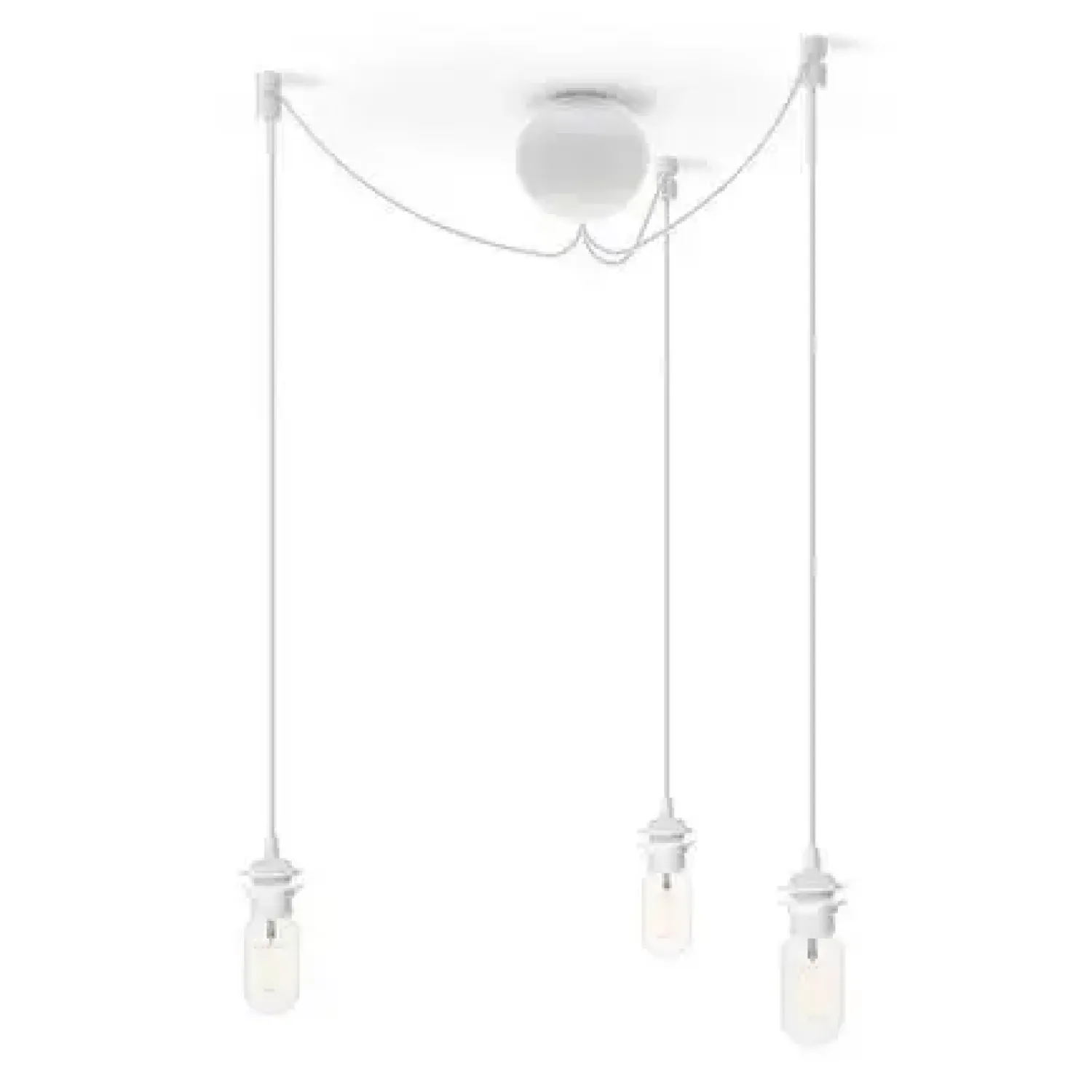 Outlet Umage - Baldakin til 3 pendellamper - Cannonball hvid cluster 3