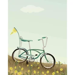 Hot VISSEVASSE - Plakat - Bike With A Flag - 50x70 cm