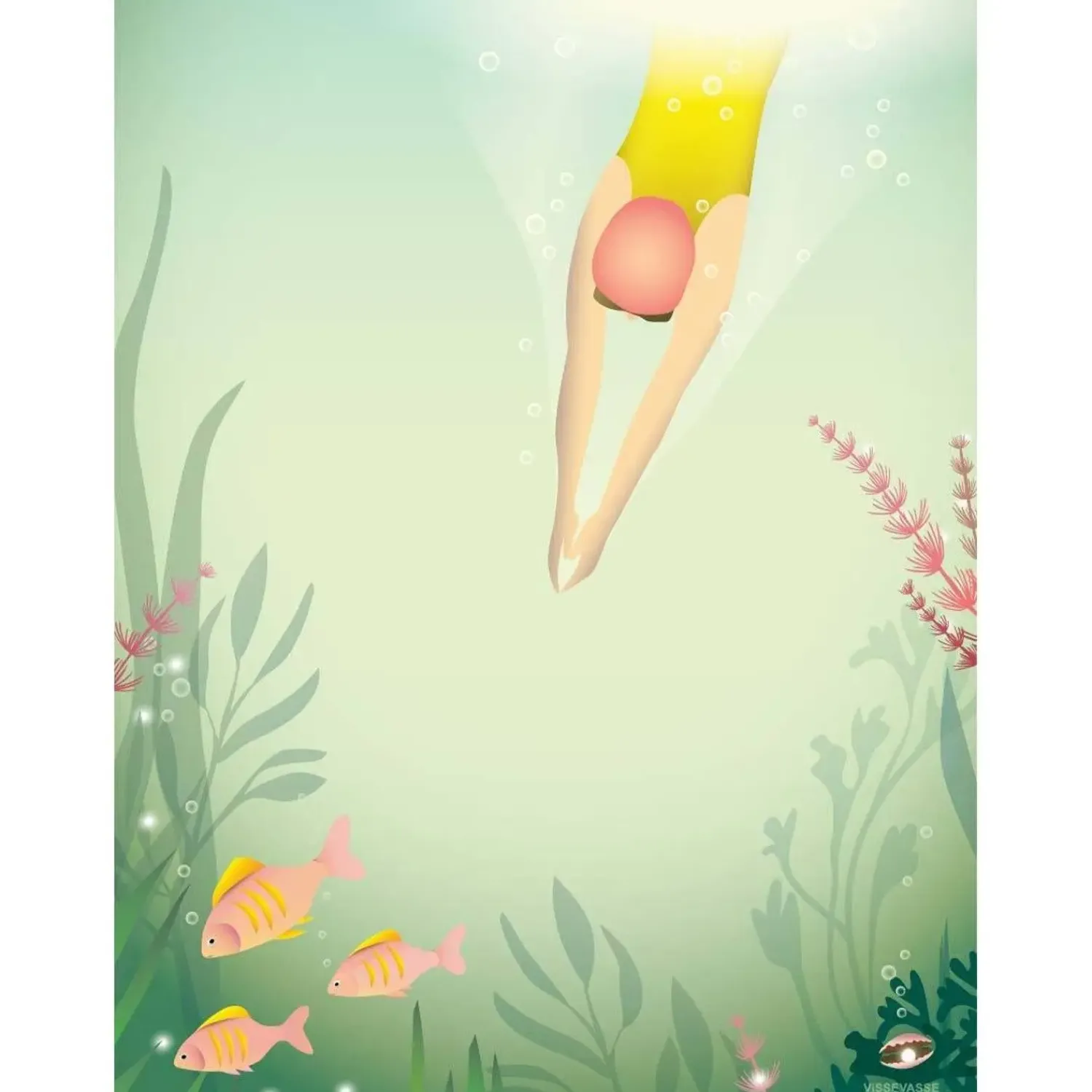 New VISSEVASSE - Plakat - Swim Like A Fish - 30x40 cm