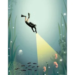 Sale VISSEVASSE - Plakat - The Diver - 30x40 cm