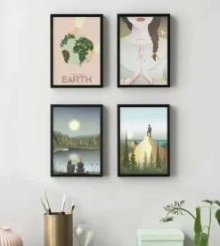 Online VISSEVASSE - Ramme til plakat - Mat sort - 50x70 cm
