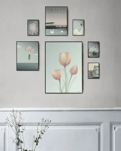 Outlet VISSEVASSE - Tulipaner plakat, mint - 30x40 cm