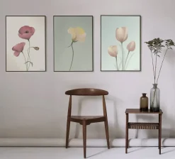 Outlet VISSEVASSE - Tulipaner plakat, mint - 30x40 cm